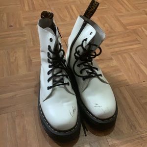 White platform doc martens